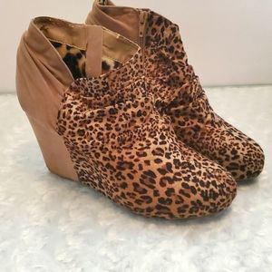 Leopard print booties